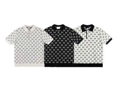 250408 New high-quality jacquard fabric knitted POLO shirt