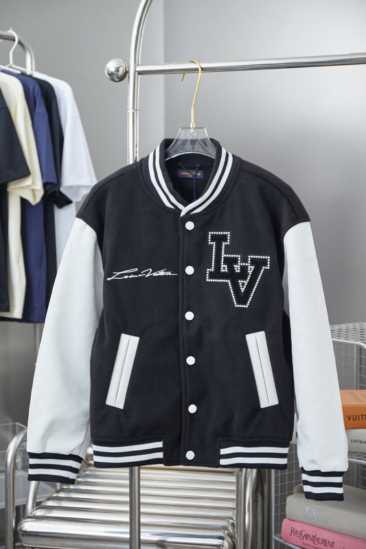 250408 New high-quality hollowed-out rhinestone patchwork sleeve jacket