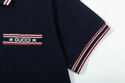 250408 New high-quality letter webbing with a color-matched collar POLO