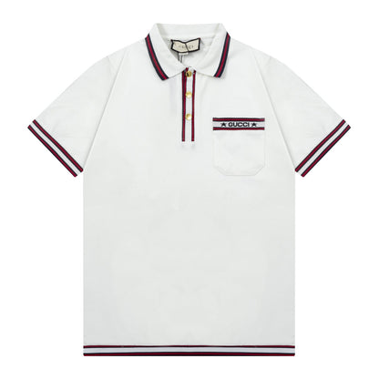 250408 New high-quality letter webbing with a color-matched collar POLO