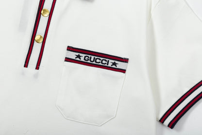 250408 New high-quality letter webbing with a color-matched collar POLO