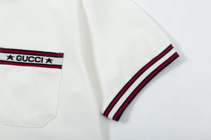 250408 New high-quality letter webbing with a color-matched collar POLO