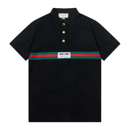 250408 New high-quality letter webbing POLO shirt