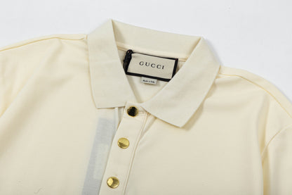 250408 New high-quality letter webbing POLO shirt