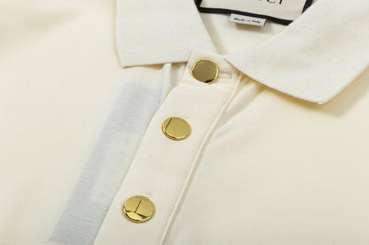 250408 New high-quality letter webbing POLO shirt
