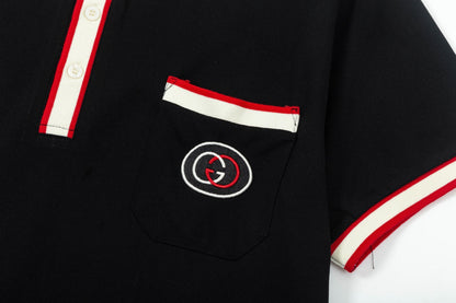 250408 New high-quality letter webbing with a color-matched collar POLO