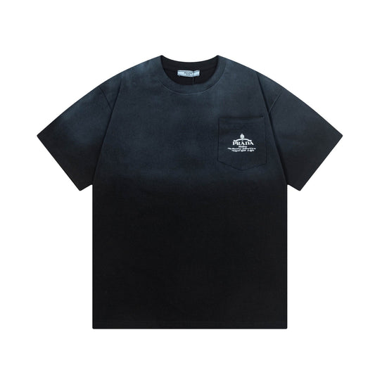 250408 New high-quality pocket letter hand-sprayed T-shirt