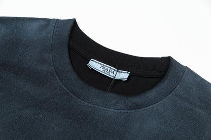 250408 New high-quality pocket letter hand-sprayed T-shirt