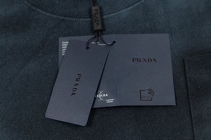 250408 New high-quality pocket letter hand-sprayed T-shirt