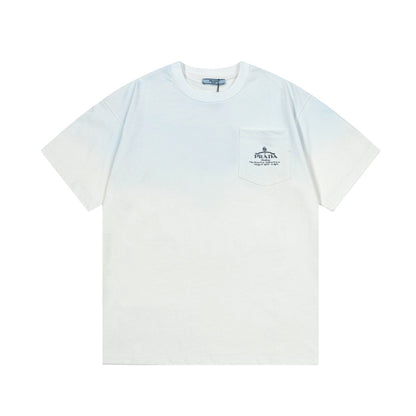 250408 New high-quality pocket letter hand-sprayed T-shirt