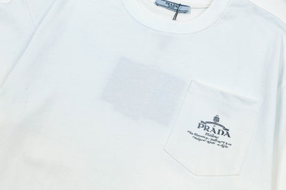 250408 New high-quality pocket letter hand-sprayed T-shirt