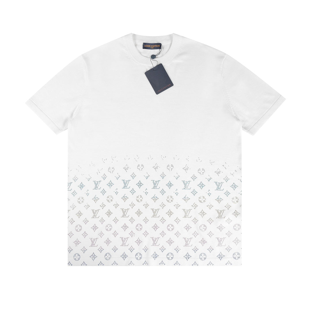 250408 New high-quality gradient diamond T-shirt