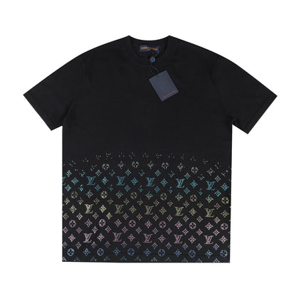 250408 New high-quality gradient diamond T-shirt