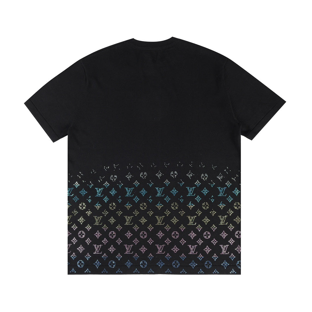 250408 New high-quality gradient diamond T-shirt