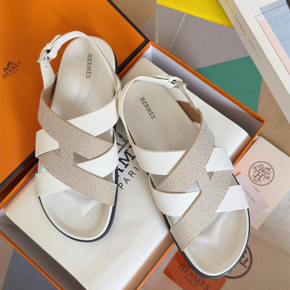 250501 New top-of-the-line simple cross-woven strap slippers