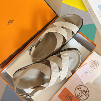 250501 New top-of-the-line simple cross-woven strap slippers
