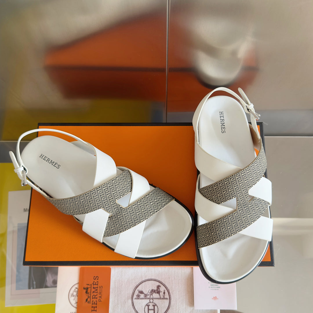 250501 New top-of-the-line simple cross-woven strap slippers