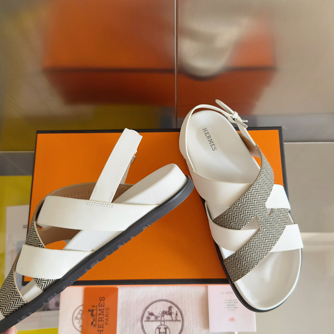 250501 New top-of-the-line simple cross-woven strap slippers
