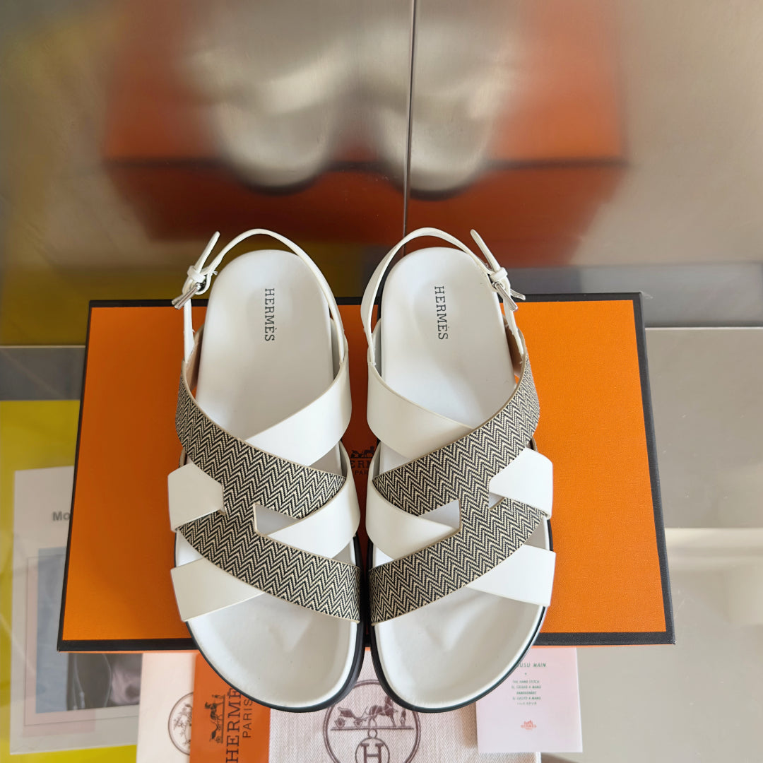 250501 New top-of-the-line simple cross-woven strap slippers