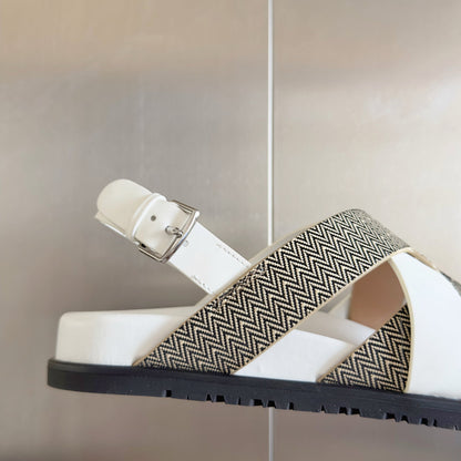 250501 New top-of-the-line simple cross-woven strap slippers