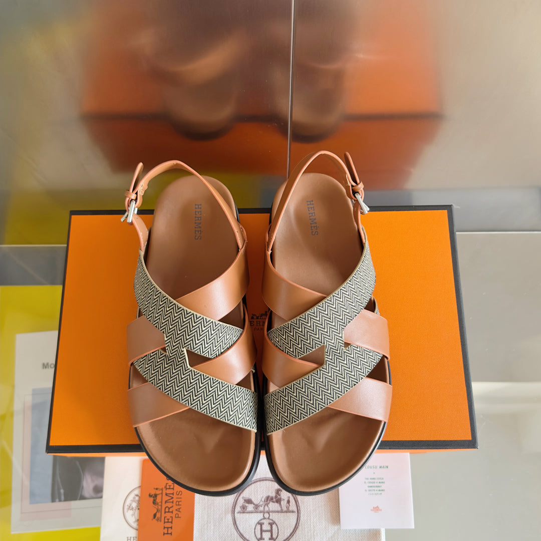 250501 New top-of-the-line simple cross-woven strap slippers