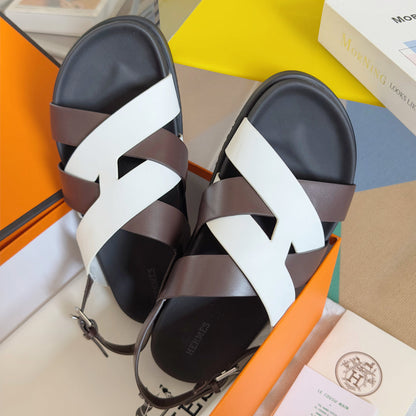 250501 New top-of-the-line simple cross-woven strap slippers