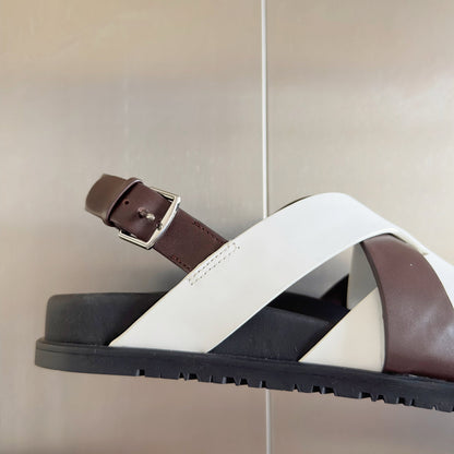 250501 New top-of-the-line simple cross-woven strap slippers