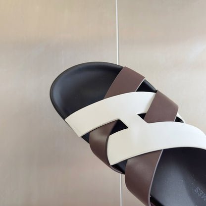 250501 New top-of-the-line simple cross-woven strap slippers