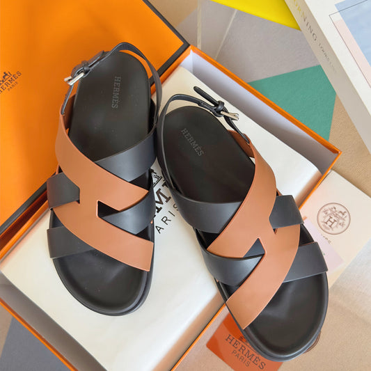 250501 New top-of-the-line simple cross-woven strap slippers