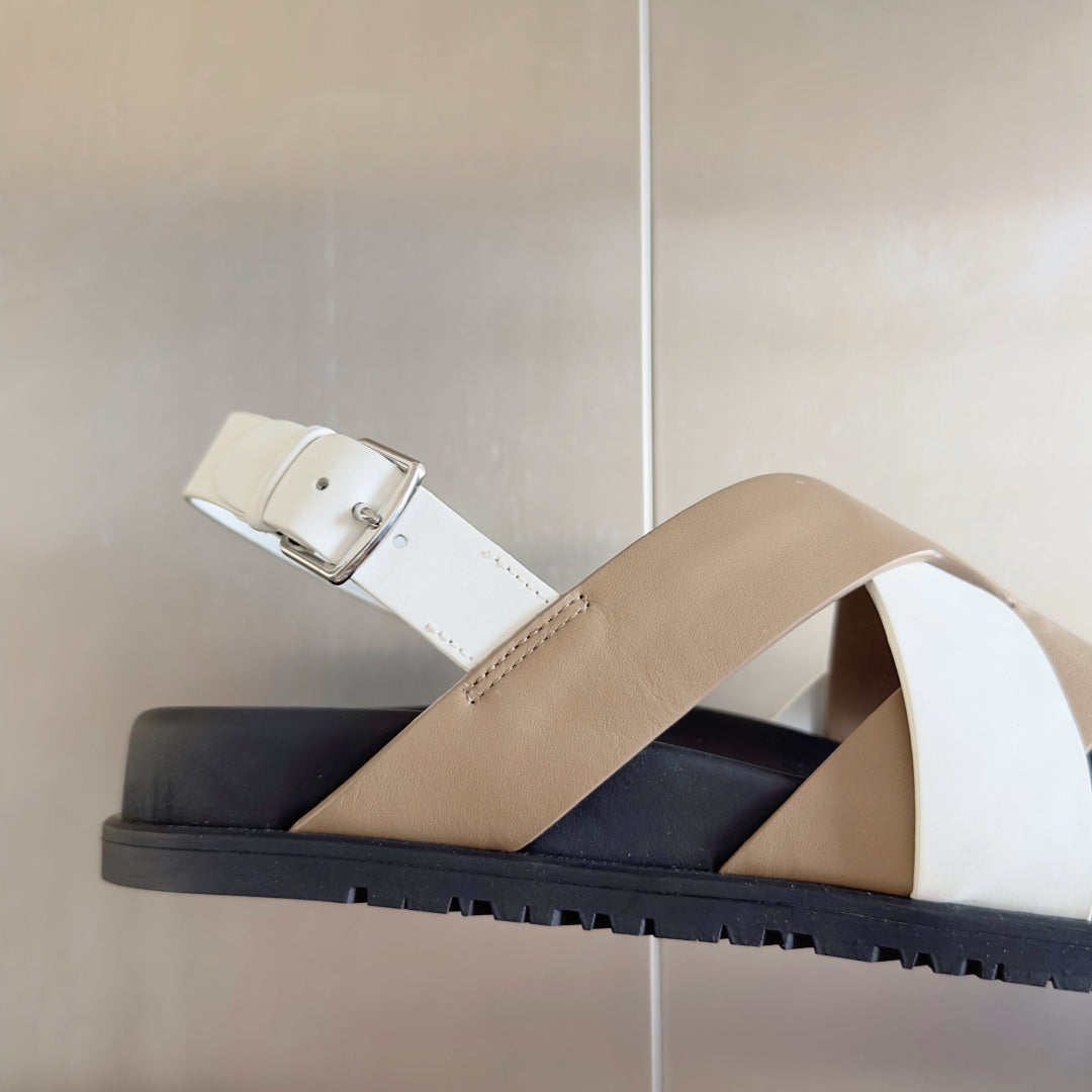 250501 New top-of-the-line simple cross-woven strap slippers
