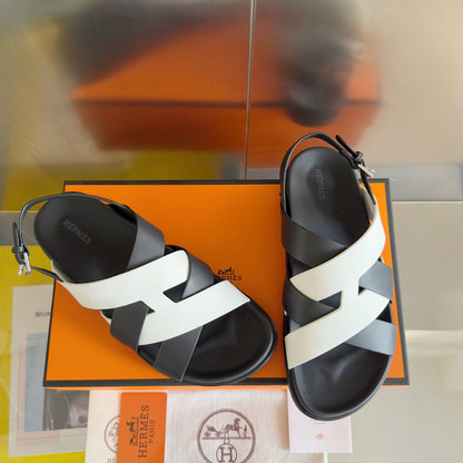 250501 New top-of-the-line simple cross-woven strap slippers