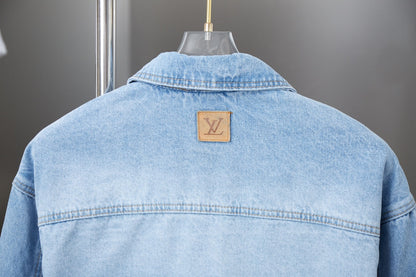 250513 New zipper-embroidered letter denim jacket
