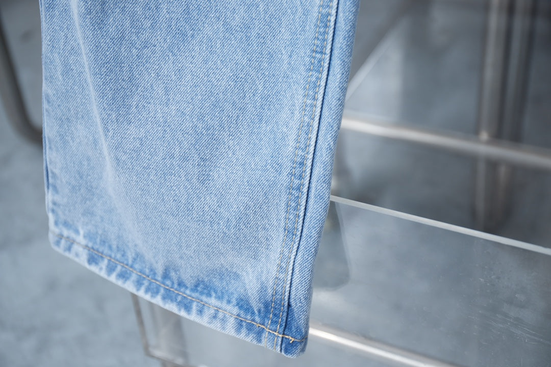 250513 New zippered embroidered letter denim trousers