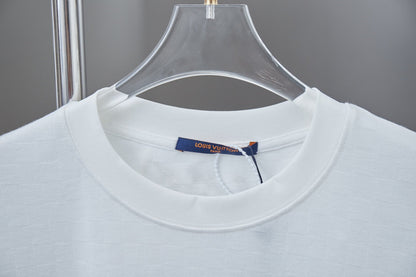 250513 New checkered jacquard crown embroidered T-shirt