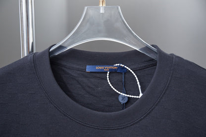 250513 New checkered jacquard crown embroidered T-shirt