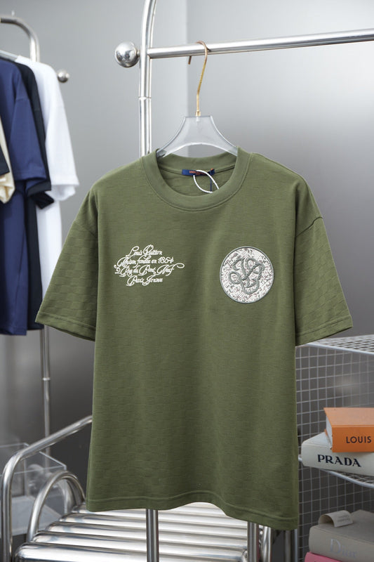 250513 New checkered jacquard embroidered T-shirt