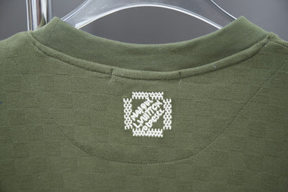 250513 New checkered jacquard embroidered T-shirt