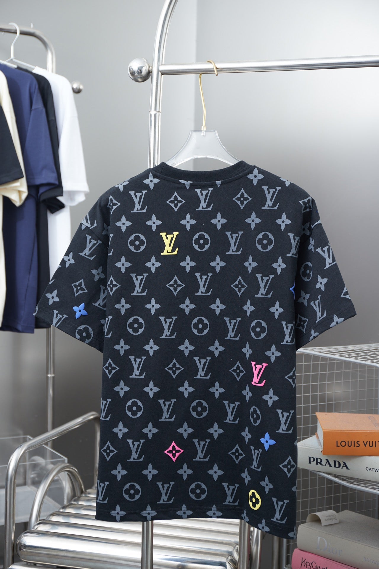 250513 New full-bottom printed veneered zipper T-shirt