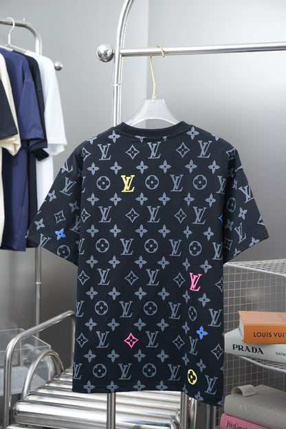 250513 New full-bottom printed veneered zipper T-shirt