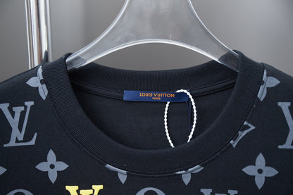 250513 New full-bottom printed veneered zipper T-shirt