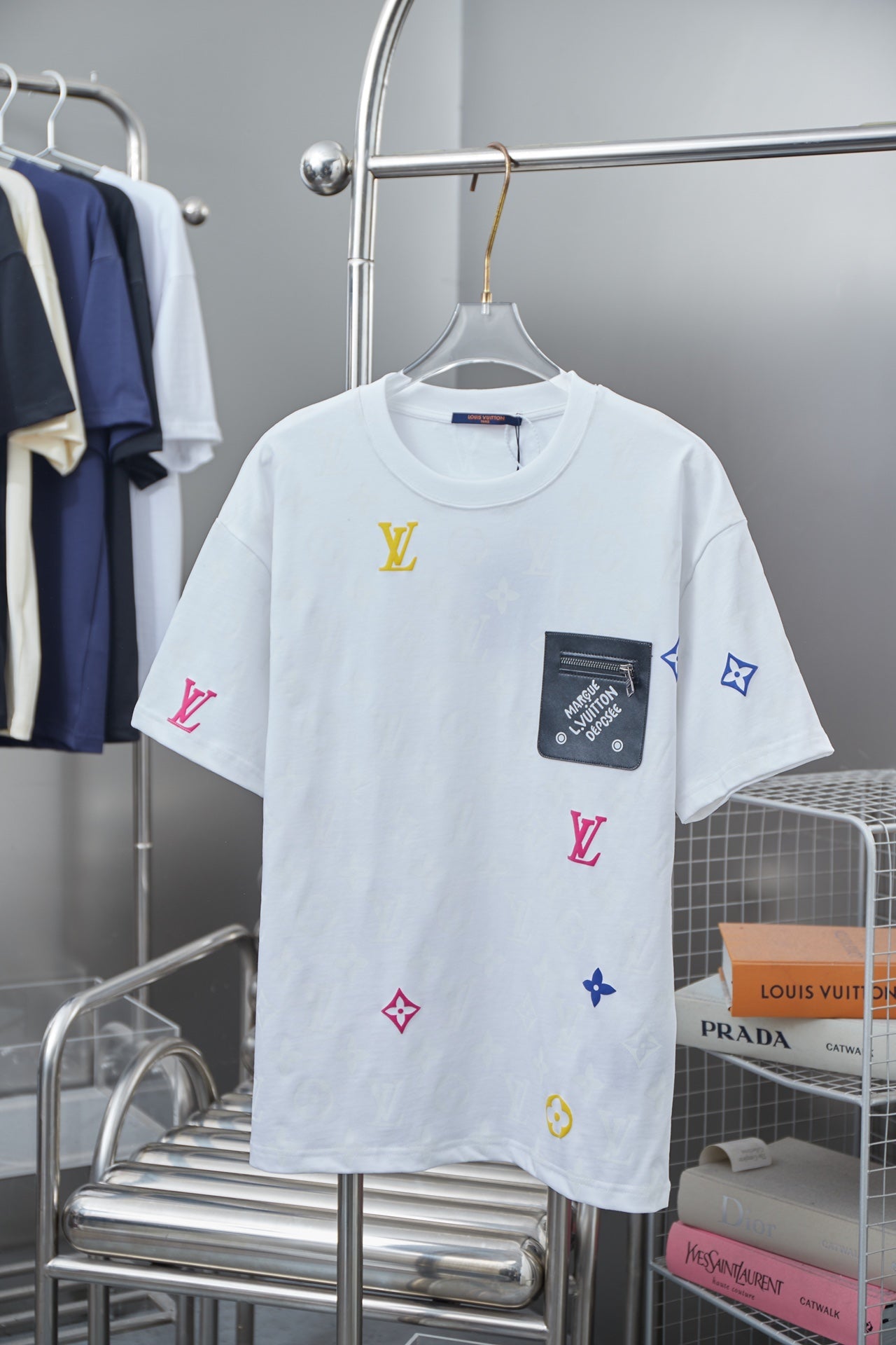 250513 New full-bottom printed veneered zipper T-shirt