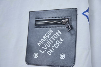 250513 New full-bottom printed veneered zipper T-shirt