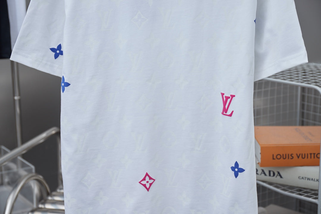 250513 New full-bottom printed veneered zipper T-shirt