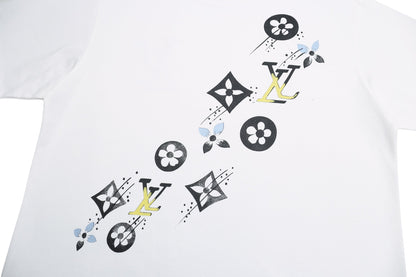 250520 New style painted graffiti collar T-shirt