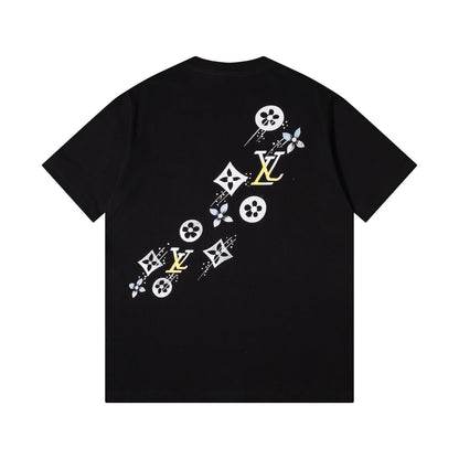 250520 New style painted graffiti collar T-shirt