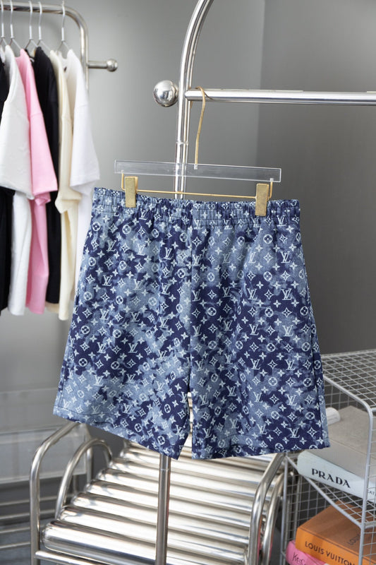 250520 New heavy industry jacquard denim shorts