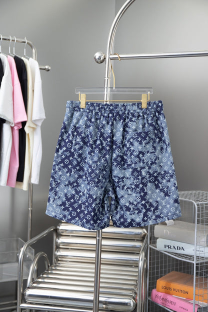 250520 New heavy industry jacquard denim shorts