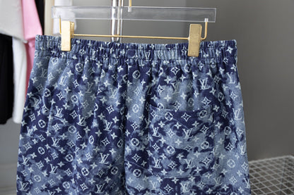 250520 New heavy industry jacquard denim shorts