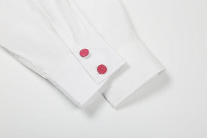 250520 New flower-cut patterned color-blocking encrypted satin shirt