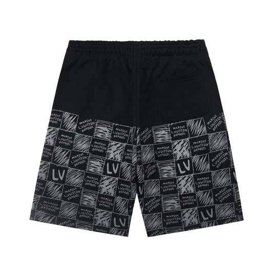250520 New high-quality direct-spray checkered letter shorts